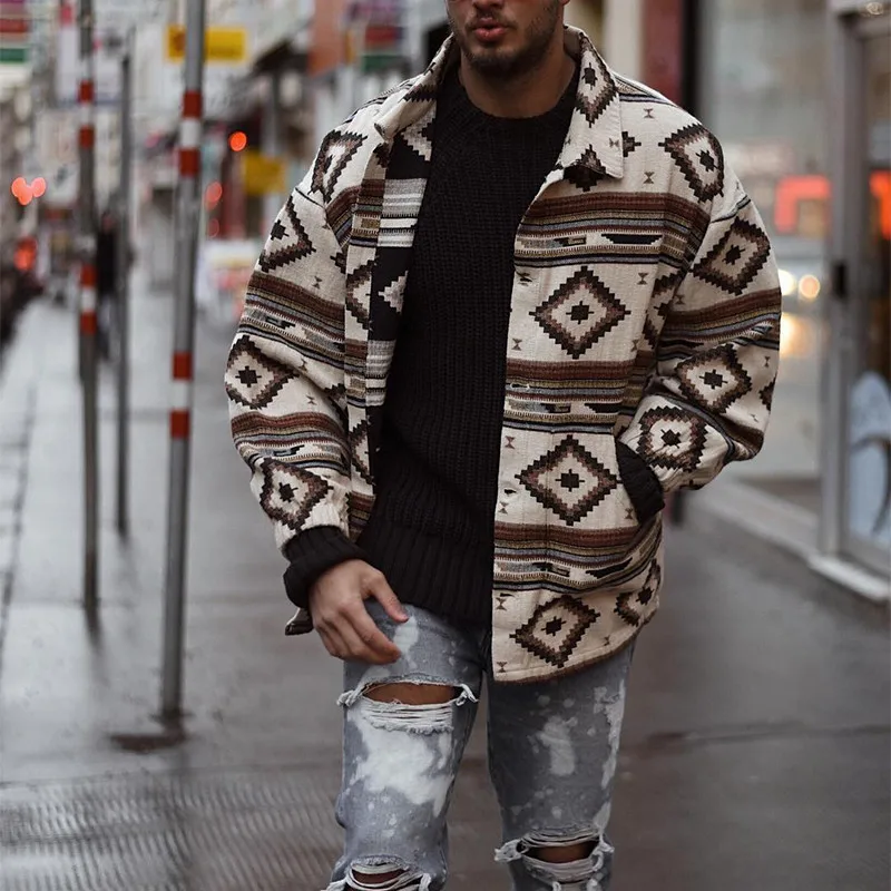 Woolen Jacket Printed Geometric Pattern Lapel Button Trench Windbreaker Jacket 2020 Men's Slim Fit Winter Coats Homme Plus Size
Woolen Jacket Printed Geometric Pattern Lapel Button Trench Windbreaker Jacket 2020 Men's Slim Fit Winter Coats Homme Plus Size