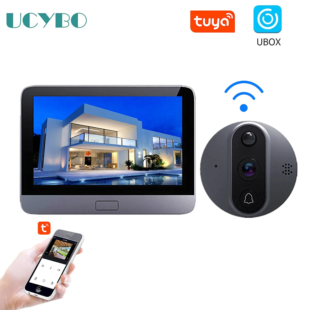 Wifi Digital Peephole Door Viewer Camera Wireless Video Doorbell outdoor Smart Home Tuya Ubox 4.3 inch LCD Monitor PIR battery
Wifi Digital Peephole Door Viewer Camera Wireless Video Doorbell outdoor Smart Home Tuya Ubox 4.3 inch LCD Monitor PIR battery