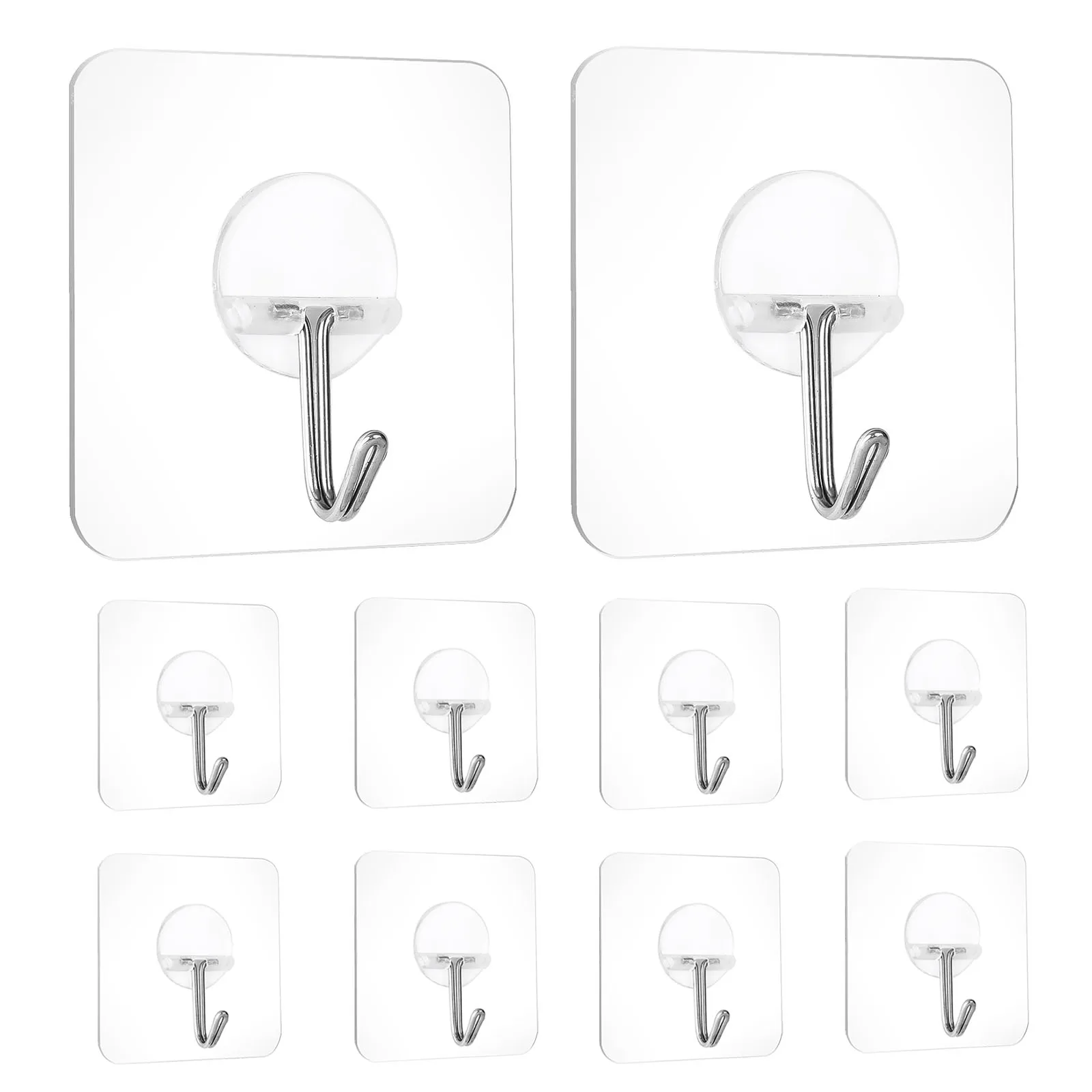 Adhesive Hooks Kitchen Hooks Transparent Stainless Steel Hook for Hanging, Heavy Duty Waterproof Reusable Bath Towel Hooks
Adhesive Hooks Kitchen Hooks Transparent Stainless Steel Hook for Hanging, Heavy Duty Waterproof Reusable Bath Towel Hooks