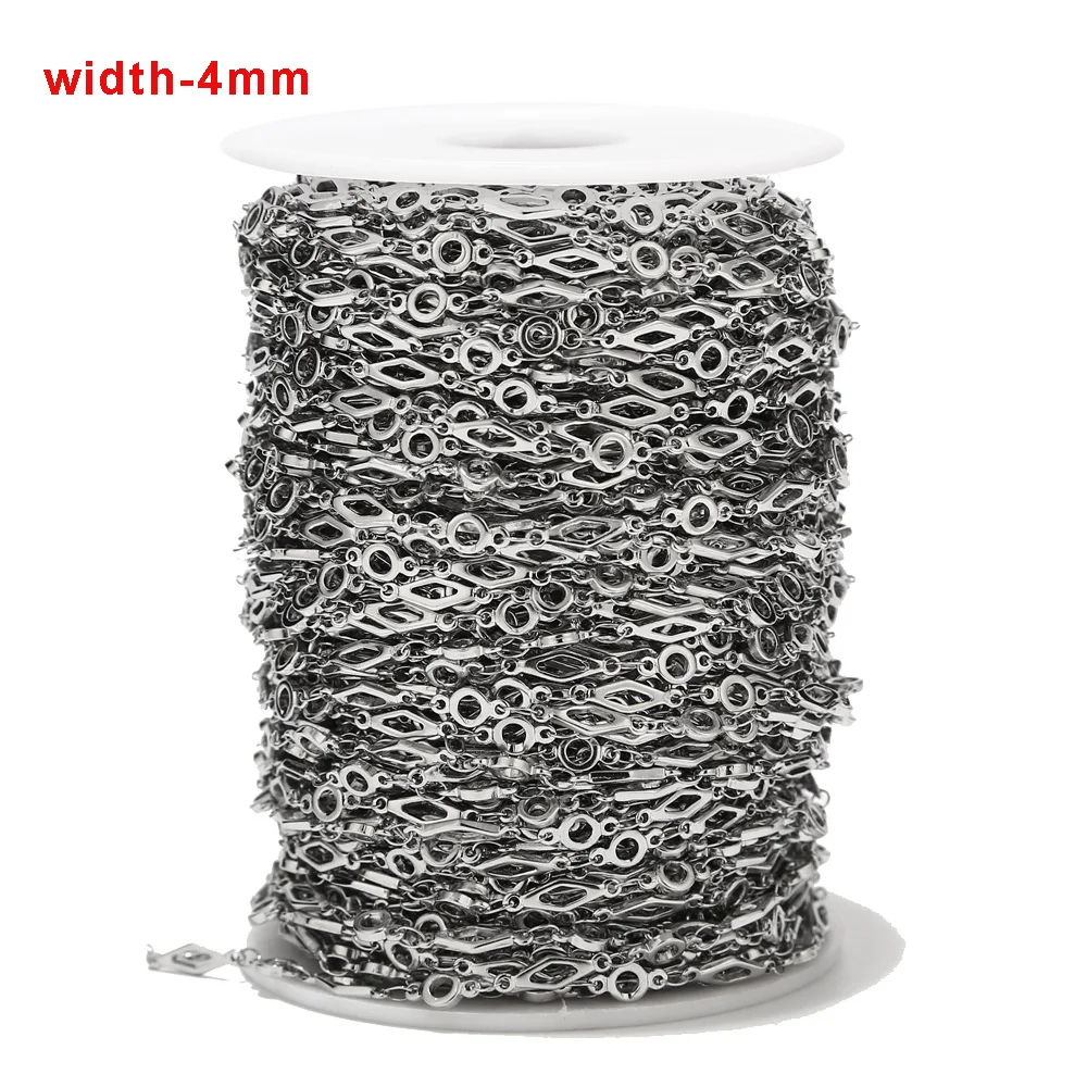 New 4mm Width Stainless Steel Chain Prismatic Round Link Chains DIY For Chain Jewelry Necklace Making Handmade Accessories
New 4mm Width Stainless Steel Chain Prismatic Round Link Chains DIY For Chain Jewelry Necklace Making Handmade Accessories