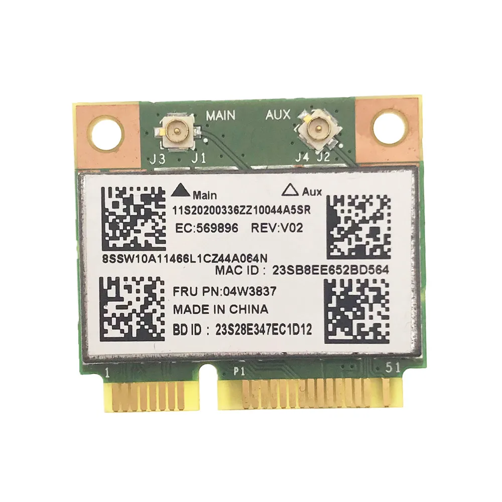 BroadCom BCM43142 BCM943142HM 04W3837 Mini PCI-E WIFI Fit for Bluetooth 4.0 Card for Lenovo E330 E431 E531 E430C E530C S431 S531
BroadCom BCM43142 BCM943142HM 04W3837 Mini PCI-E WIFI Fit for Bluetooth 4.0 Card for Lenovo E330 E431 E531 E430C E530C S431 S531