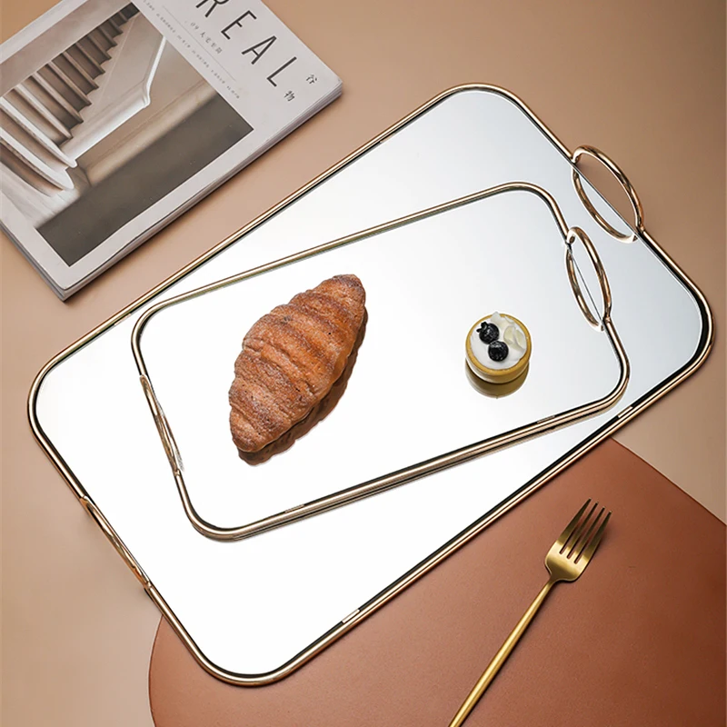 Golden Edge Mirror Tray Nordic Luxury Iron Kitchen Storage Tray Home Livingroom Storage Decorative Glass Container Organizer
Golden Edge Mirror Tray Nordic Luxury Iron Kitchen Storage Tray Home Livingroom Storage Decorative Glass Container Organizer