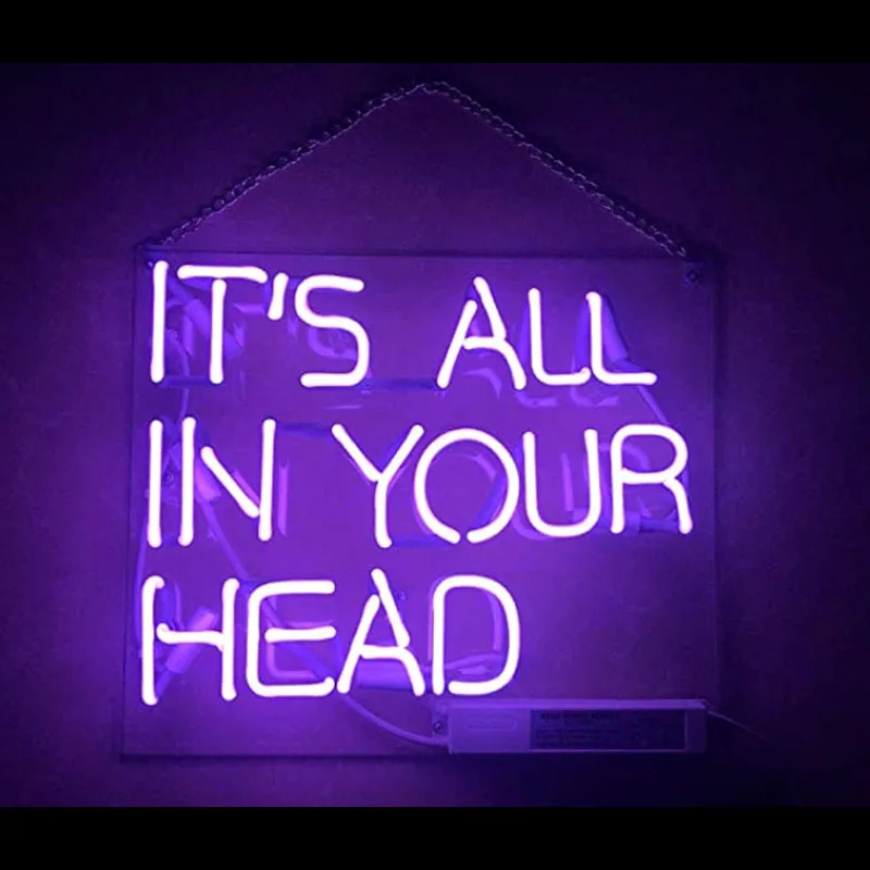 It's All in Your Head Neon Sign Handmade Neon Wall Sign for Room Decor Home Bedroom Pub Hotel wall Recreational Game Room Window
It's All in Your Head Neon Sign Handmade Neon Wall Sign for Room Decor Home Bedroom Pub Hotel wall Recreational Game Room Window