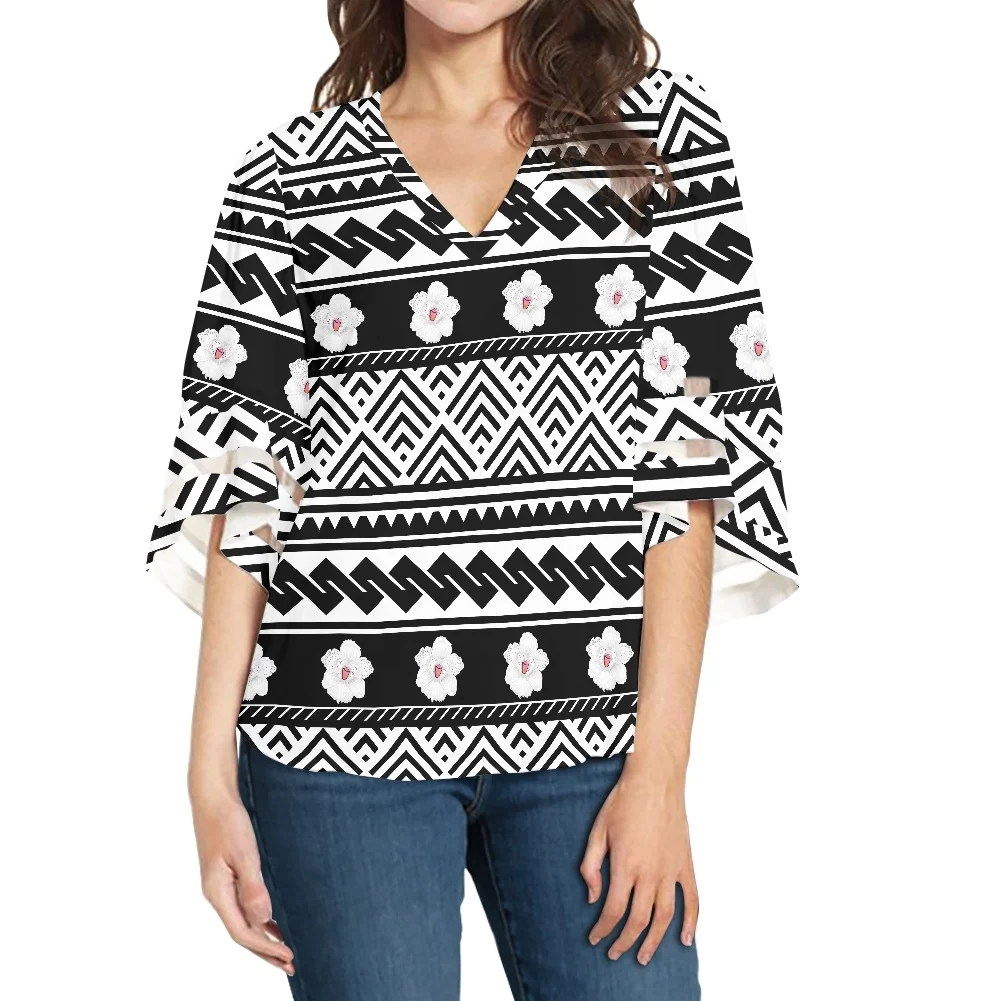 New Listings In 2022 Chiffon V-Neck Lace-Trimmed Half-Sleeve Top Polynesian Tribal Pattern Design Printing Shirt Women Clothing
New Listings In 2022 Chiffon V-Neck Lace-Trimmed Half-Sleeve Top Polynesian Tribal Pattern Design Printing Shirt Women Clothing