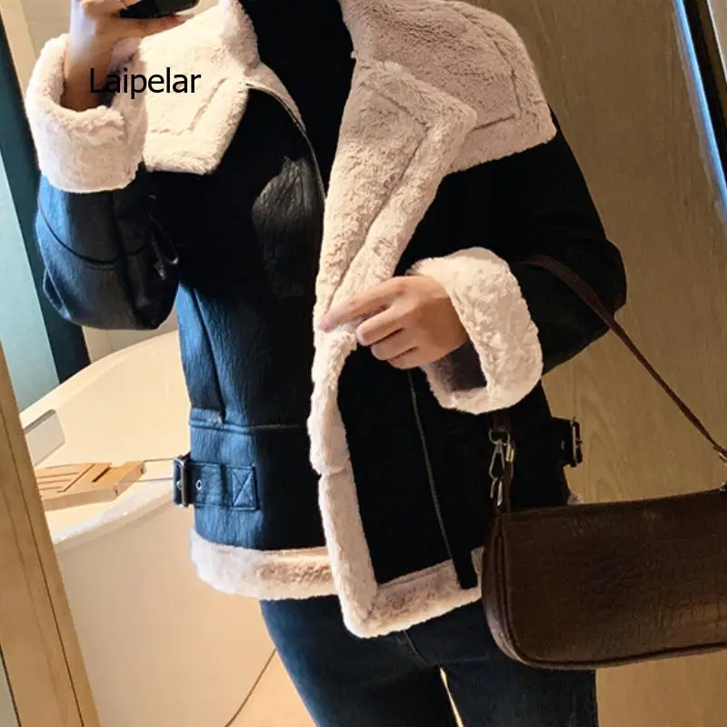 Women's Short Thick Faux Lambswool Jackets Velvet Motorcycle Clothing Vintage Leather Coats 2022
Women's Short Thick Faux Lambswool Jackets Velvet Motorcycle Clothing Vintage Leather Coats 2022