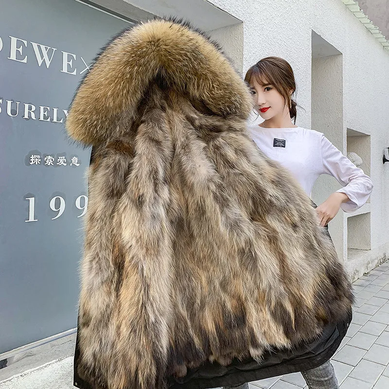 Winter Jacket Women Long Parka Real Fox Fur Coat Natural Raccoon Fur Collar Hood Thick Warm Parkas New Detachable Coat
Winter Jacket Women Long Parka Real Fox Fur Coat Natural Raccoon Fur Collar Hood Thick Warm Parkas New Detachable Coat