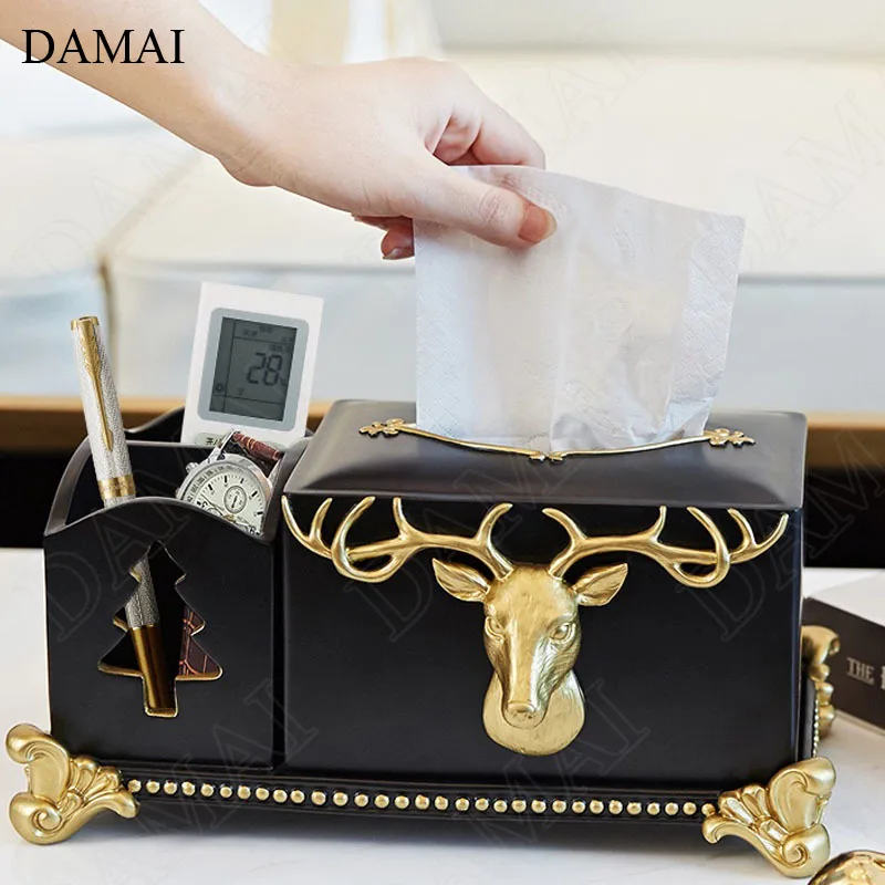Creative Relief Elk Resin Tissue Boxes Nordic Modern Black Gold Relief Craft Ashtray Living Room Desktop Paper Towel Storage Box
Creative Relief Elk Resin Tissue Boxes Nordic Modern Black Gold Relief Craft Ashtray Living Room Desktop Paper Towel Storage Box