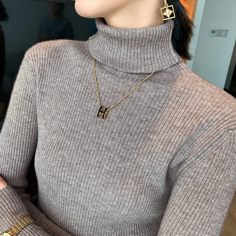 Women Sweaters 100% Wool Pullover Winter New Turtleneck Elasticity Sweater Female Warm Soft Basic Jumper Solid Slim Pull Femme
Women Sweaters 100% Wool Pullover Winter New Turtleneck Elasticity Sweater Female Warm Soft Basic Jumper Solid Slim Pull Femme