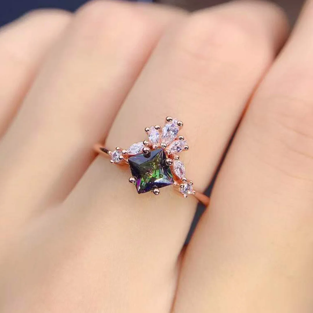 Hot Selling Mystic Topaz Jewelry Princess Cut 6x6mm Mystery Topaz Ring For Women
Hot Selling Mystic Topaz Jewelry Princess Cut 6x6mm Mystery Topaz Ring For Women