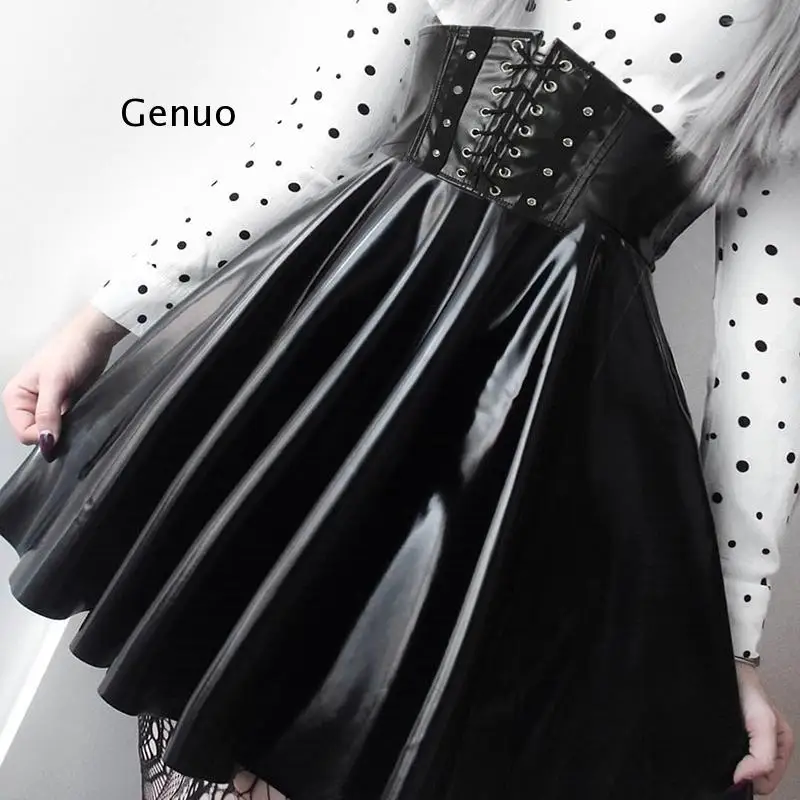 Women's Skirts Gothic Harajuku Bandage Faux Leather Korean Fashion Black Mini Pleated Skirts Summer Party
Women's Skirts Gothic Harajuku Bandage Faux Leather Korean Fashion Black Mini Pleated Skirts Summer Party