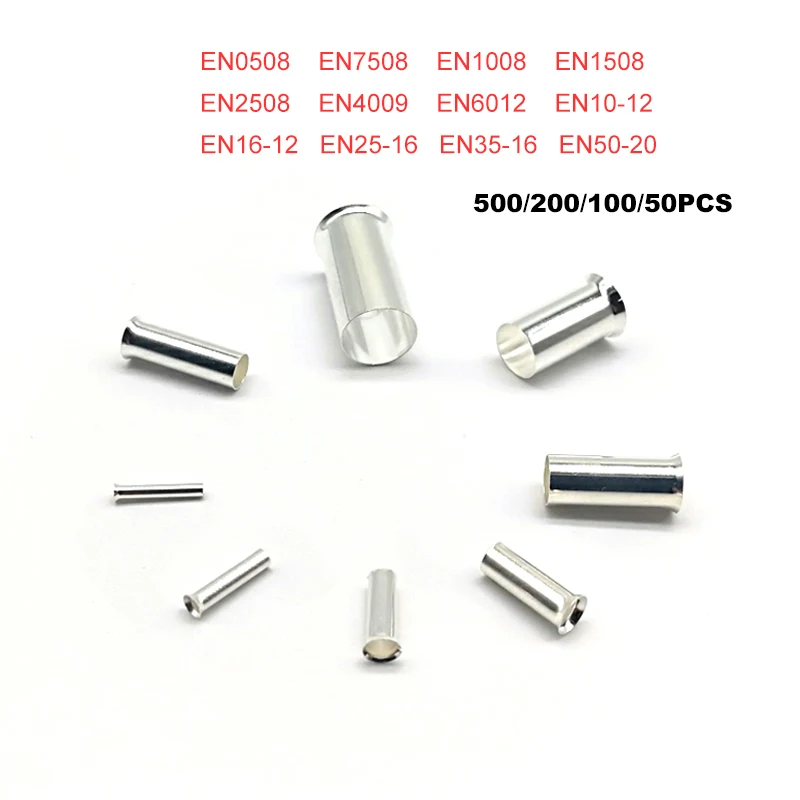 500Pcs Copper Tube Naked Cord End Crimp Terminals Bare Electrical Wire Cable Connector EN0508~2508 Ferrules 22-14AWG 0.5-2.5mm2
500Pcs Copper Tube Naked Cord End Crimp Terminals Bare Electrical Wire Cable Connector EN0508~2508 Ferrules 22-14AWG 0.5-2.5mm2
