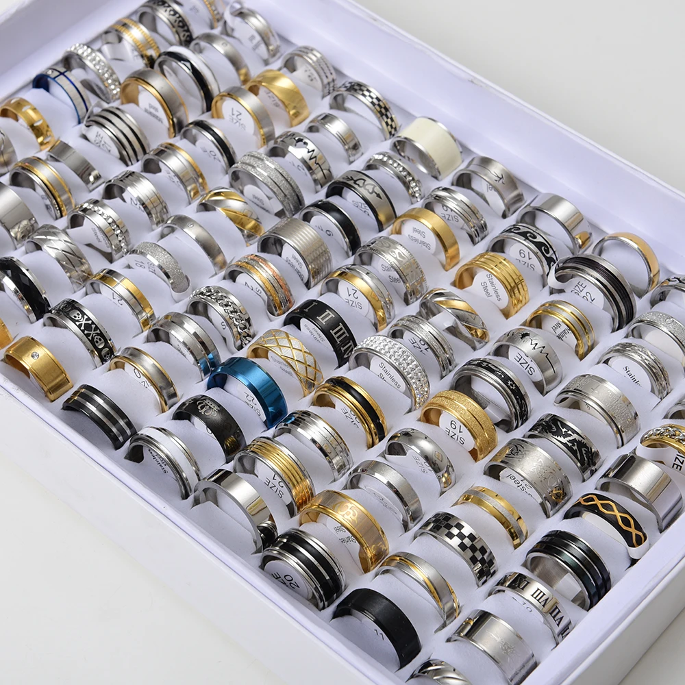 Wholesale 50pcs/Lots top quality stainless steel rings jewelry for mens women party gift wediing band rings mix style
Wholesale 50pcs/Lots top quality stainless steel rings jewelry for mens women party gift wediing band rings mix style