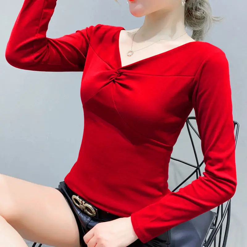 S-2XL New Fashion Autumn Women Sexy V-Neck T Shirt Long-Sleeve Solid Color Slim T-Shirt Office Lady Top Tees Clothing Party Gift
S-2XL New Fashion Autumn Women Sexy V-Neck T Shirt Long-Sleeve Solid Color Slim T-Shirt Office Lady Top Tees Clothing Party Gift