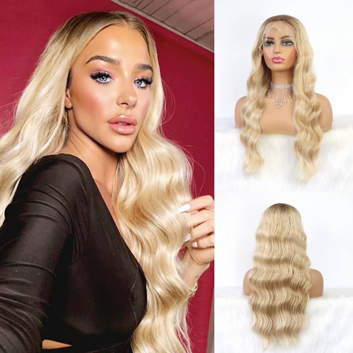 Long Wave Lace Front Synthetic Wigs for Black Women Lace Front Wigs with Baby Hair Ombre Blonde Lace Front Wigs Natural Looking
Long Wave Lace Front Synthetic Wigs for Black Women Lace Front Wigs with Baby Hair Ombre Blonde Lace Front Wigs Natural Looking