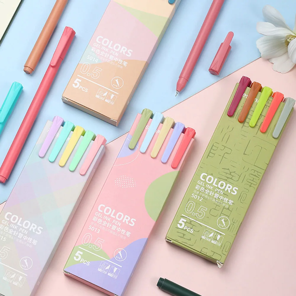 5pcs/set Colour Gel Pen Set Journal Pen for Scrapbooking intage Color Macarons Pens Gift Set School Drawing Stationery Supplies
5pcs/set Colour Gel Pen Set Journal Pen for Scrapbooking intage Color Macarons Pens Gift Set School Drawing Stationery Supplies