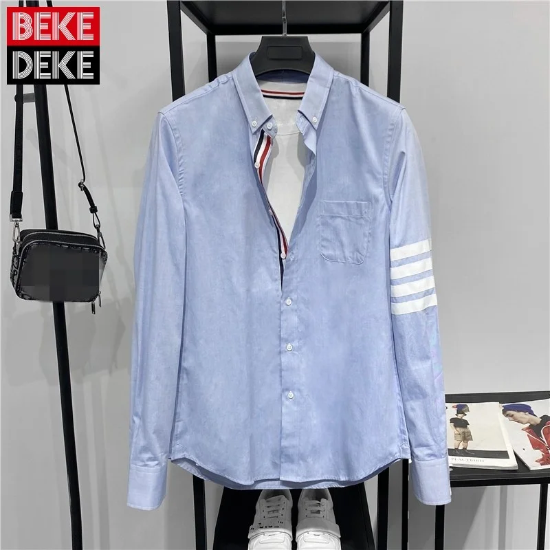 2022 Mens Spring New Slim Turn-Down Collar Single Breasted Pockets Stripe Casual Shirt Korean Style Vintage Fashion Blouse
2022 Mens Spring New Slim Turn-Down Collar Single Breasted Pockets Stripe Casual Shirt Korean Style Vintage Fashion Blouse