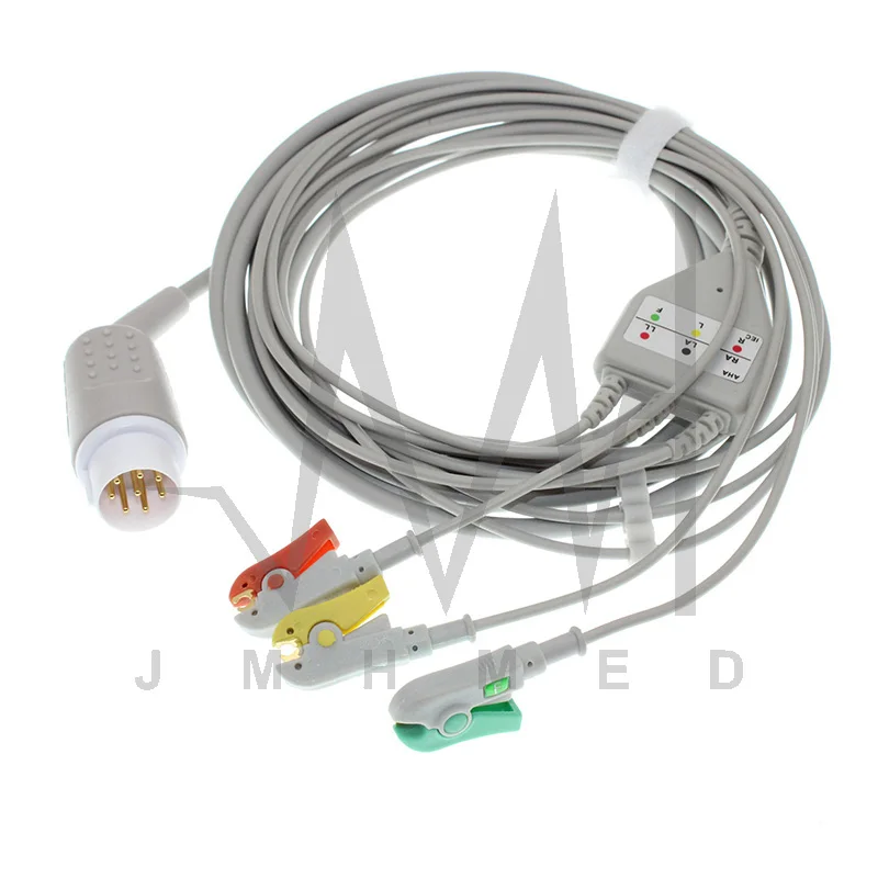 ECG EKG 3/5 Lead one-piece Cable and Electrode Leadwire for HP/Phlips 8 Pin Patient Monitor, Snap/Clip/VET Alligator clip.
ECG EKG 3/5 Lead one-piece Cable and Electrode Leadwire for HP/Phlips 8 Pin Patient Monitor, Snap/Clip/VET Alligator clip.