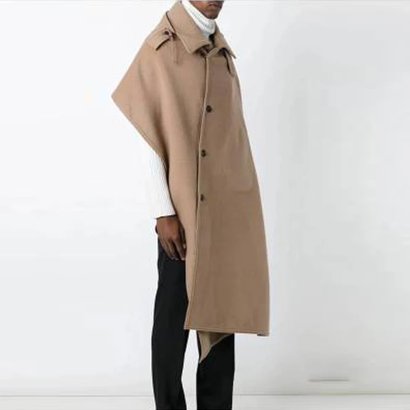 Fall and winter new hairstylist Maozi coat fashion men's Cape Show personality sleeveless Cape Long Cape Coat
Fall and winter new hairstylist Maozi coat fashion men's Cape Show personality sleeveless Cape Long Cape Coat