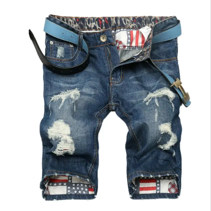 Hip Hop Men Denim Shorts Summer Cotton Ripped Holes Knee Length Jeans shorts Streetwear Male Fashion w1645
Hip Hop Men Denim Shorts Summer Cotton Ripped Holes Knee Length Jeans shorts Streetwear Male Fashion w1645