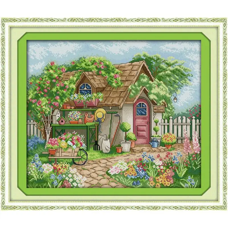 Beautiful summer garden hut DIY cross stitch kits 14CT 11CT count embroidery set needle and thread kit home decoration painting
Beautiful summer garden hut DIY cross stitch kits 14CT 11CT count embroidery set needle and thread kit home decoration painting