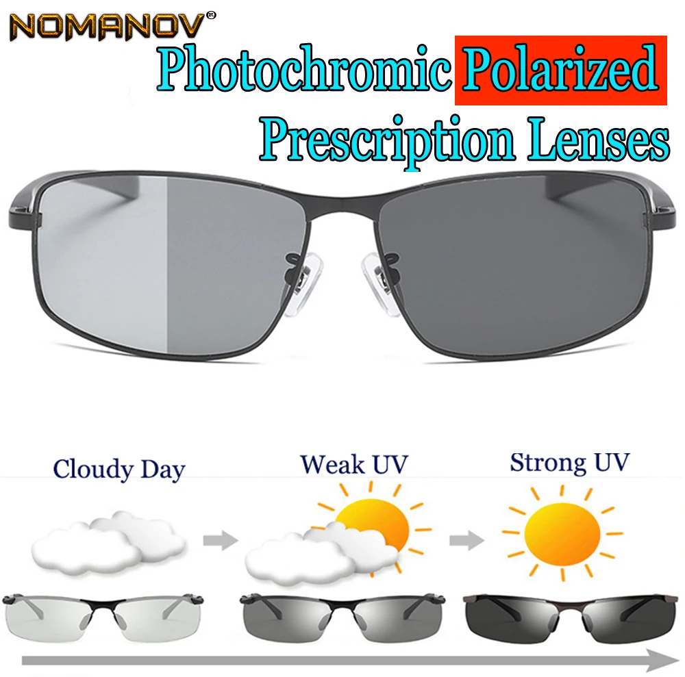 Shield Al-mg Frame Photochromic Polarized Prescription Sunglasses Custom Made Myopia Minus Lens -1 -1.5 -2 -2.5 -3 -3.5 -4 To -6
Shield Al-mg Frame Photochromic Polarized Prescription Sunglasses Custom Made Myopia Minus Lens -1 -1.5 -2 -2.5 -3 -3.5 -4 To -6