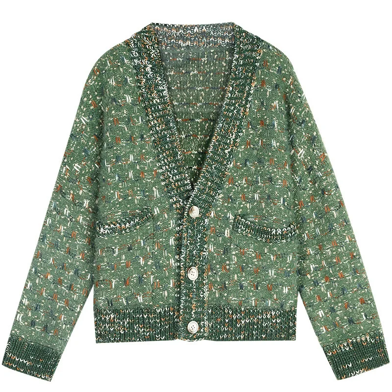 Bright Silk Women Cardigans Cool Girls Long Sleeve Single Breasted Warm Sweaters Fashion V Neck Loose Knitted Coats Autumn 2021
Bright Silk Women Cardigans Cool Girls Long Sleeve Single Breasted Warm Sweaters Fashion V Neck Loose Knitted Coats Autumn 2021