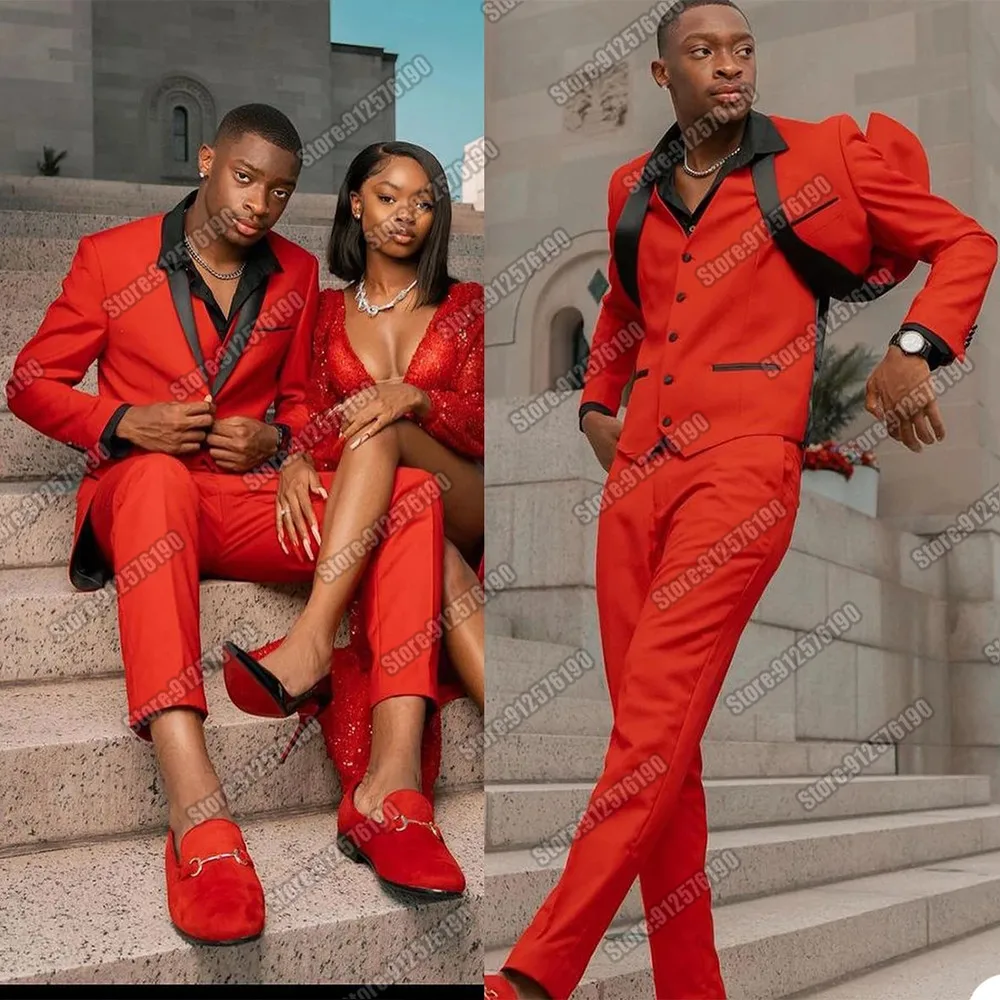 Costume Homme Red Wedding Tuxedos Groomsman Black Peaked Lapel Jacket+Vest+Pants 3 Pieces Men Suits Party Prom Dress Slim Fit
Costume Homme Red Wedding Tuxedos Groomsman Black Peaked Lapel Jacket+Vest+Pants 3 Pieces Men Suits Party Prom Dress Slim Fit