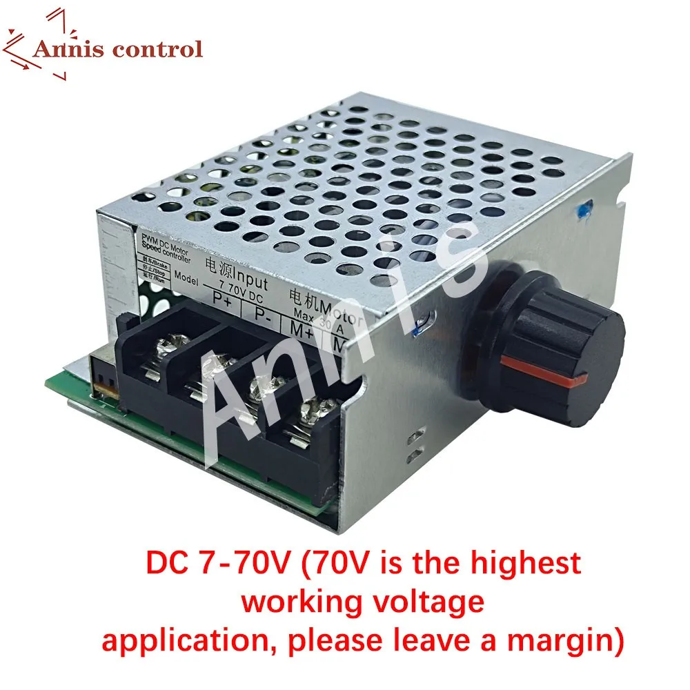 7-70V 30A PWM DC Motor Speed Controller Switch Control 12V 24V 36V 48V with 30 Amp Fuse
7-70V 30A PWM DC Motor Speed Controller Switch Control 12V 24V 36V 48V with 30 Amp Fuse
