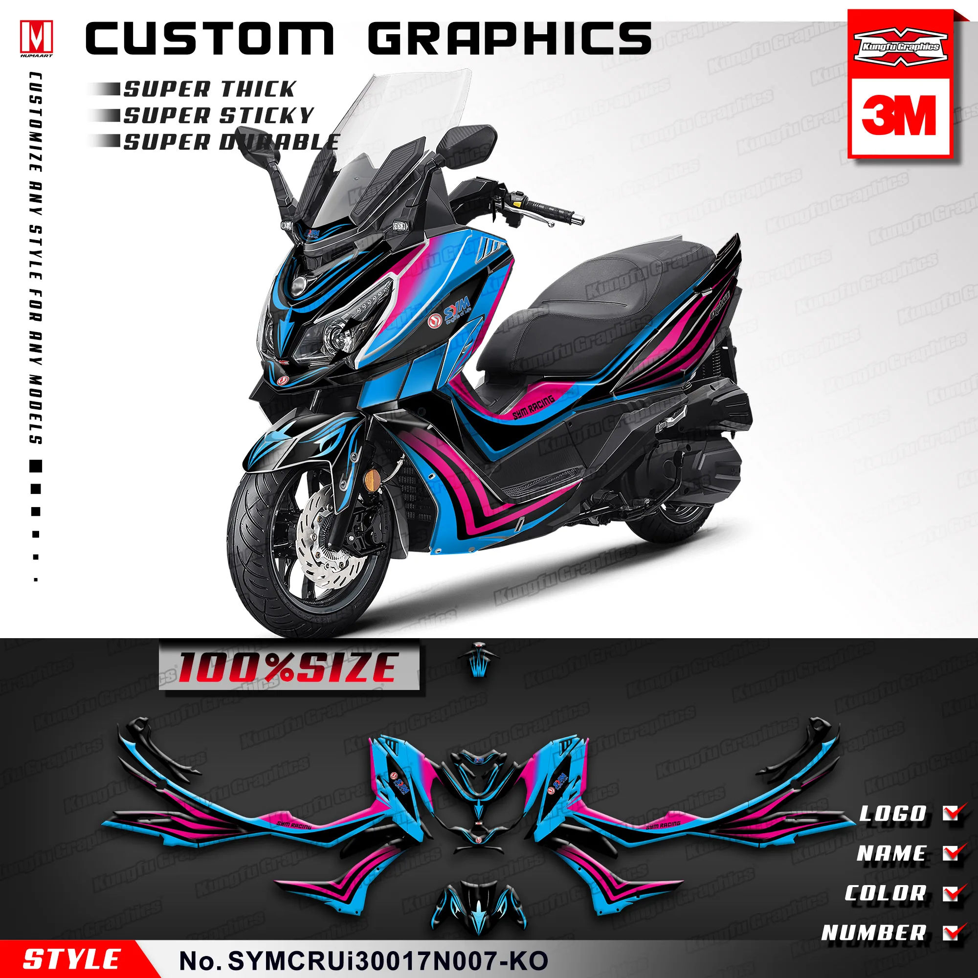 KUNGFU GRAPHICS Self Adhesives Vinyl Stickers for SYM Cruisym 300 2017 2018 2019 2020 2021, Customizable
KUNGFU GRAPHICS Self Adhesives Vinyl Stickers for SYM Cruisym 300 2017 2018 2019 2020 2021, Customizable