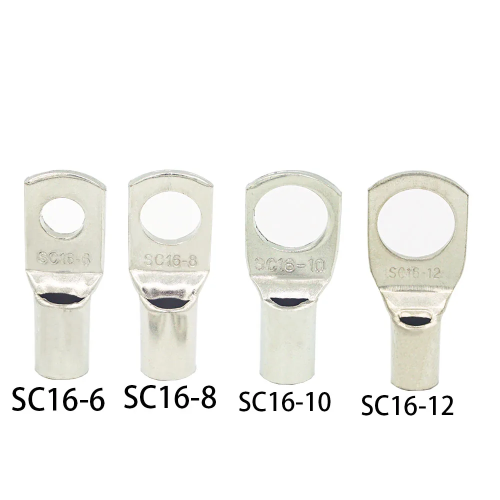 10PCS SC16-6 16-8 16-10 16-12 Copper Cable Lug Kit Bolt Hole Tinned Cable lugs Battery Terminals copper nose Wire connector
10PCS SC16-6 16-8 16-10 16-12 Copper Cable Lug Kit Bolt Hole Tinned Cable lugs Battery Terminals copper nose Wire connector