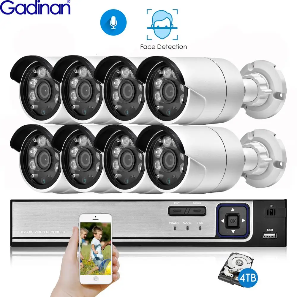 Gadinan 8CH 5MP H.265AI Face Detection HDMI NVR Kit CCTV System 5MP SONY IMX335 Outdoor Audio IP Camera Home Video Security Set
Gadinan 8CH 5MP H.265AI Face Detection HDMI NVR Kit CCTV System 5MP SONY IMX335 Outdoor Audio IP Camera Home Video Security Set