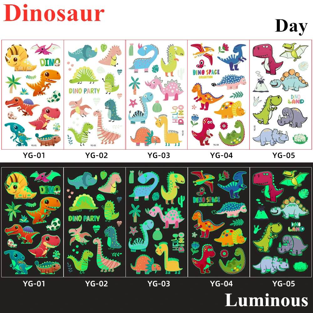 5 Sheets/set Ocean Boys and Girls Car Animal Pirate Dinosaur Glow In The Dark Stickers Luminous Temporary Tattoos
5 Sheets/set Ocean Boys and Girls Car Animal Pirate Dinosaur Glow In The Dark Stickers Luminous Temporary Tattoos