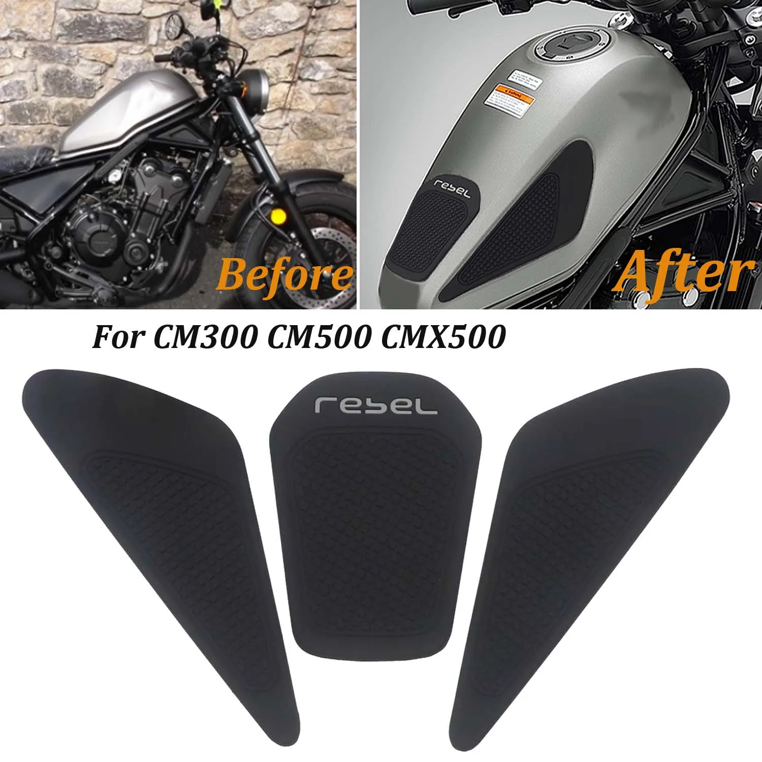 For Honda Rebel 300Rebel 500 CMX 2017 2018 2019 tank Rubber Sticker Protector Sheath Knee Tank pad Grip Decal
For Honda Rebel 300Rebel 500 CMX 2017 2018 2019 tank Rubber Sticker Protector Sheath Knee Tank pad Grip Decal
