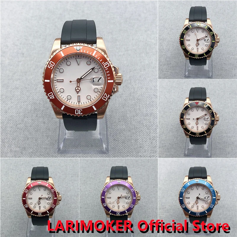 LARIMOKER Leisure Fashion 40mm Rose Gold Watch Case Automatic Men's Watch Japan 24 Jewels NH35 PT5000 Miyota8215 Rubber Band
LARIMOKER Leisure Fashion 40mm Rose Gold Watch Case Automatic Men's Watch Japan 24 Jewels NH35 PT5000 Miyota8215 Rubber Band