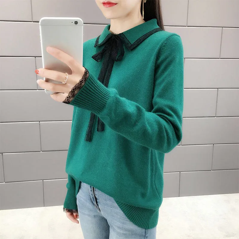 2021 New Fall Winter Thicken Cashmere Sweater Women Lace Knitted Elegant Ladies Turndown Collar Jumpers Long Sleeve Pullovers
2021 New Fall Winter Thicken Cashmere Sweater Women Lace Knitted Elegant Ladies Turndown Collar Jumpers Long Sleeve Pullovers