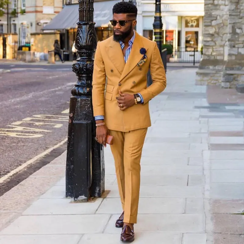 Yellow Double Breasted Men's Suit Peaked Lapel For Wedding Blazers Two Pieces Male Tuxedos Groom Wear Prom Jackets With Pants
Yellow Double Breasted Men's Suit Peaked Lapel For Wedding Blazers Two Pieces Male Tuxedos Groom Wear Prom Jackets With Pants