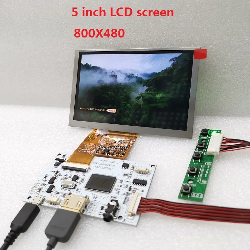 HDMI + audio LCD driver board + 5-inch LCD panel 800 * 480 USB5V power supply DYI kit module 
HDMI + audio LCD driver board + 5-inch LCD panel 800 * 480 USB5V power supply DYI kit module