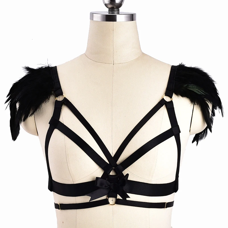 Women Harness Bra Pole Dance Rave Crop Top Body Harness Belt Bandage Bralette Goth Bow Bra Body Cage
Women Harness Bra Pole Dance Rave Crop Top Body Harness Belt Bandage Bralette Goth Bow Bra Body Cage