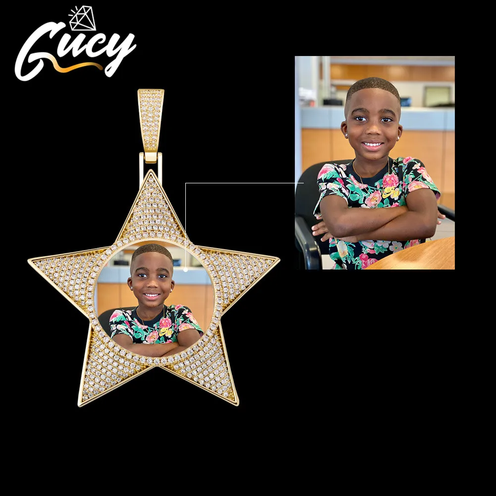 GUCY Custom Photo Pentagram Medal Pendant Ice Zircon Necklace & Pendant Tennis Chain Cubic Zircon Men's Hip hop Jewelry
GUCY Custom Photo Pentagram Medal Pendant Ice Zircon Necklace & Pendant Tennis Chain Cubic Zircon Men's Hip hop Jewelry