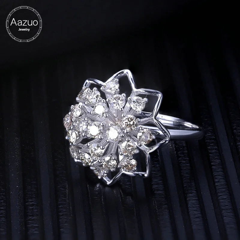 Aazuo 18K Orignal White Gold Real Diamonds 1.10ct Fashion Flower Ring for Woman Fashion Gift For Woman Birthday Party
Aazuo 18K Orignal White Gold Real Diamonds 1.10ct Fashion Flower Ring for Woman Fashion Gift For Woman Birthday Party