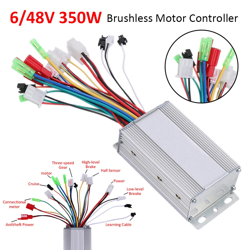 DC 36V/48V 350W Brushless DC Motor Regulator Speed Controller 103x70x35mm For Electric Bicycle E-bike Scooter
DC 36V/48V 350W Brushless DC Motor Regulator Speed Controller 103x70x35mm For Electric Bicycle E-bike Scooter