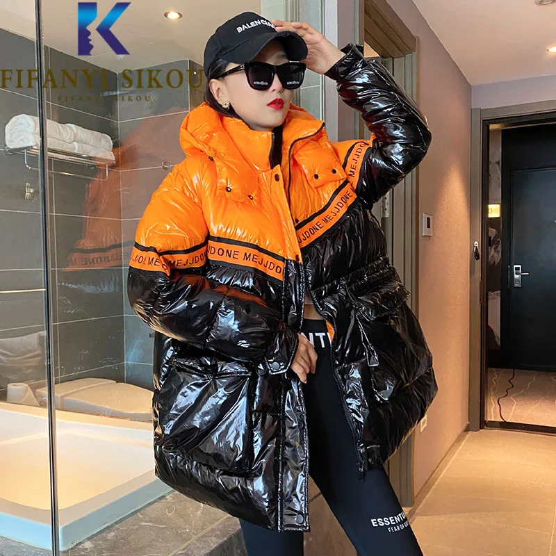 2021 Winter Jacket Women Hooded Parkas Big Pocket Fashion Glossy Patchwork Down Jackets Thick Warm Loose Cotton Coat Female
2021 Winter Jacket Women Hooded Parkas Big Pocket Fashion Glossy Patchwork Down Jackets Thick Warm Loose Cotton Coat Female