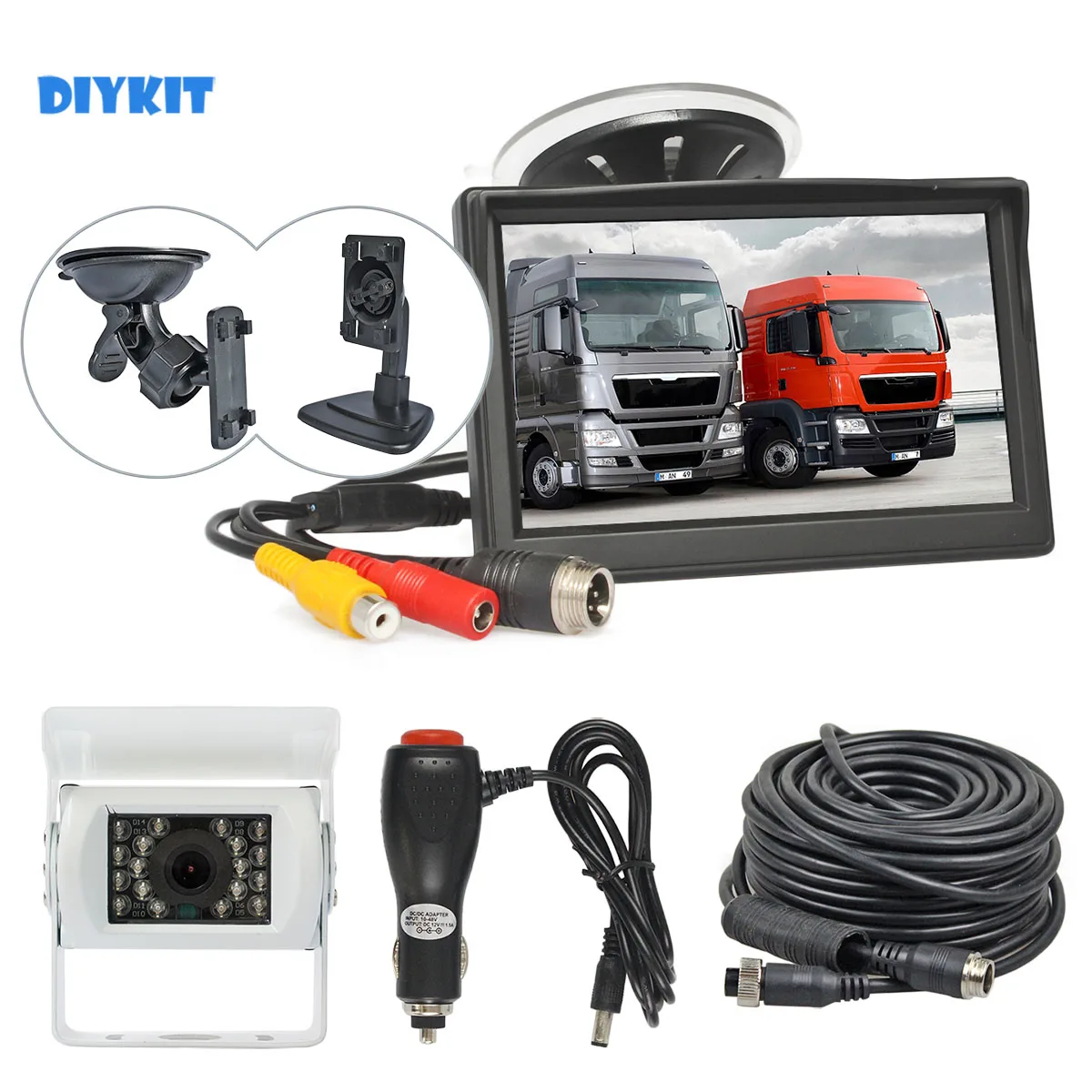 DIYKIT 5-дюймовая HD-камера заднего вида, водонепроницаемая CCD-камера заднего вида с ночным видением, автомобильное зарядное устройство
DIYKIT 5-дюймовая HD-камера заднего вида, водонепроницаемая CCD-камера заднего вида с ночным видением, автомобильное зарядное устройство