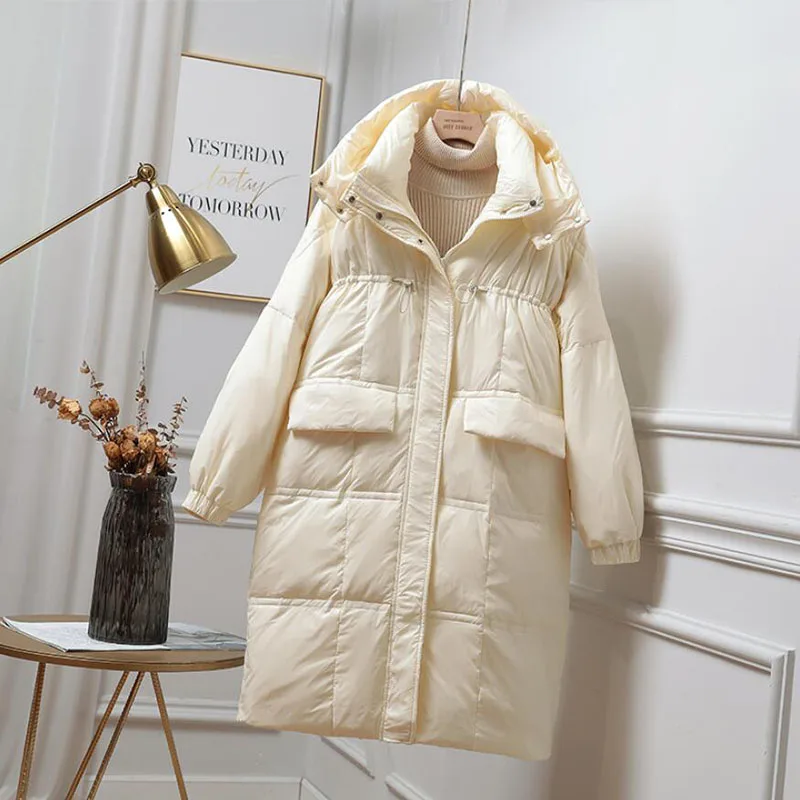 Winter Jacket Long Down Jacket Women Thick Warm Long Sleeve Hooded Parkas Loose White duck Down Coat Korean Puffer Jackets
Winter Jacket Long Down Jacket Women Thick Warm Long Sleeve Hooded Parkas Loose White duck Down Coat Korean Puffer Jackets