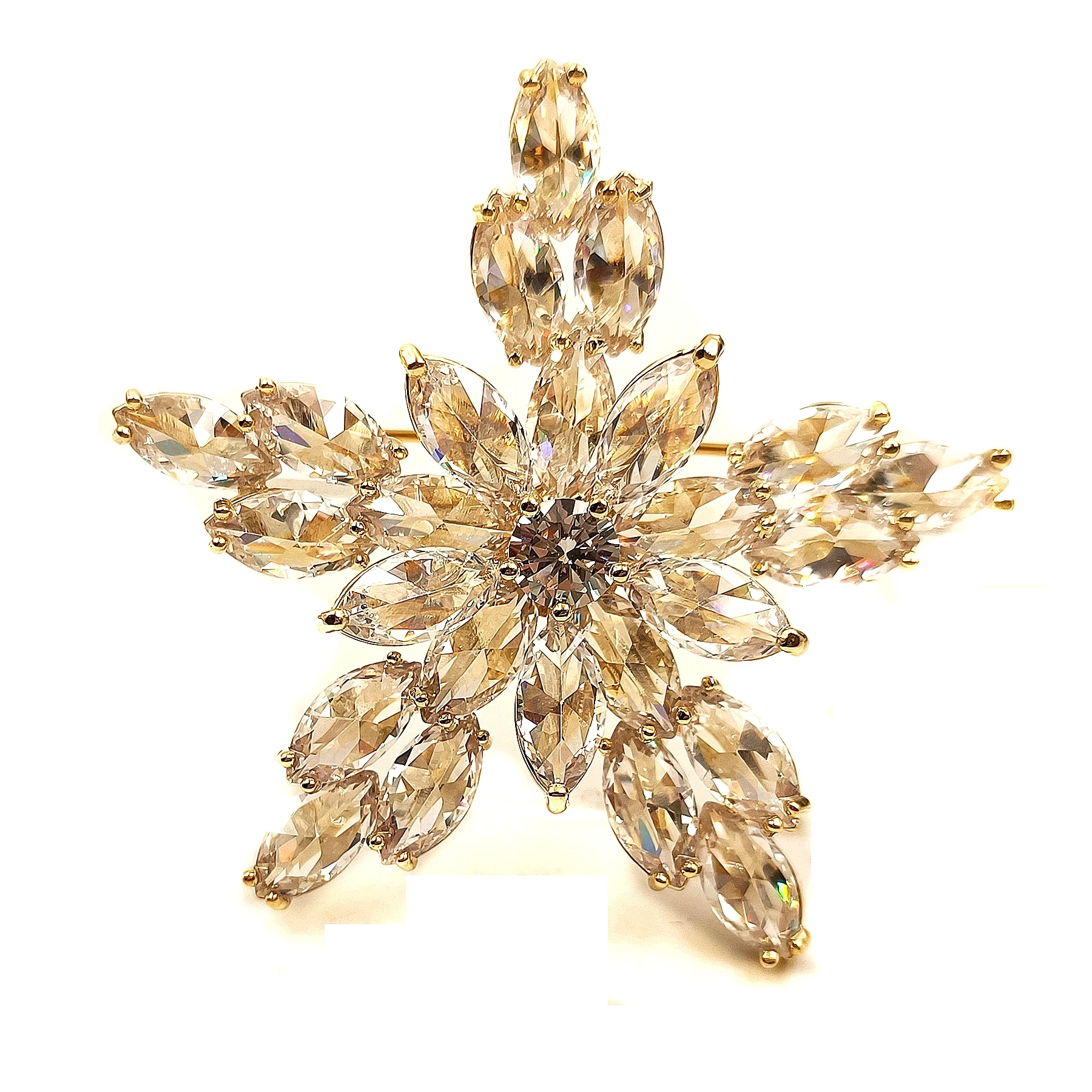 Delicate Round Stone Dome Marquise Cut CZ Golden Star Broaches 5 Point Star Pins Cosmos Theme Parties Anniversary Gift Jewelry
Delicate Round Stone Dome Marquise Cut CZ Golden Star Broaches 5 Point Star Pins Cosmos Theme Parties Anniversary Gift Jewelry