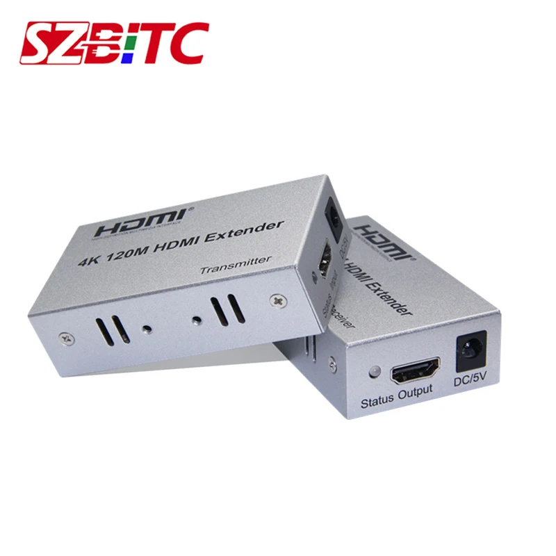 SZBITC 4K 120M HDMI Extender full HD HDMI Cable Cat5e/Cat6 Network Cable Extension TX RX Transmitter Receiver
SZBITC 4K 120M HDMI Extender full HD HDMI Cable Cat5e/Cat6 Network Cable Extension TX RX Transmitter Receiver