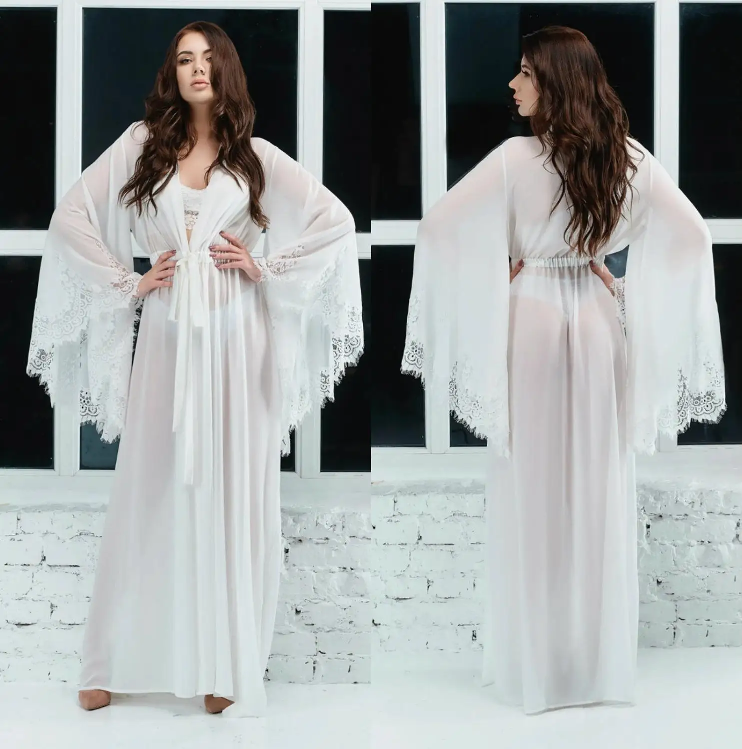 Chiffon Bridal Gowns Lace Long Bathrobe Women Lingerie Nightgown Pajamas Sleepwear Women's Luxury Gowns Housecoat Nightwear
Chiffon Bridal Gowns Lace Long Bathrobe Women Lingerie Nightgown Pajamas Sleepwear Women's Luxury Gowns Housecoat Nightwear