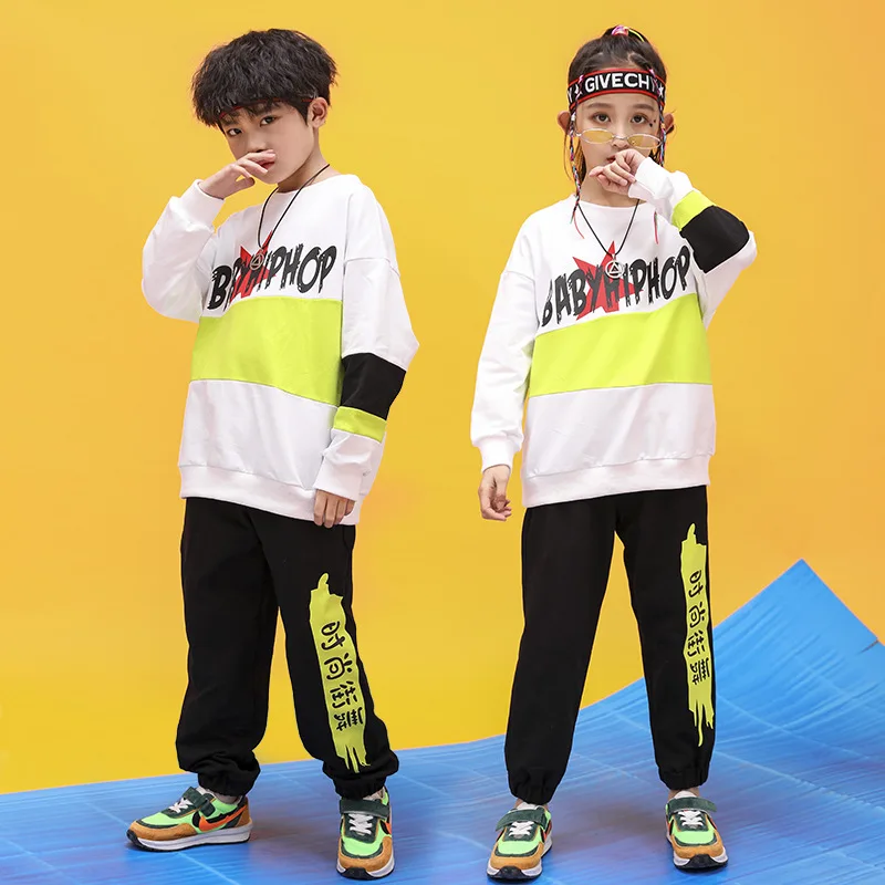 Jazz Street Hip Hop Dance Costumes Kids Long Sleeve Top Pants Boys Girls Hiphop Clothes Street Dance Stage Show Wear
Jazz Street Hip Hop Dance Costumes Kids Long Sleeve Top Pants Boys Girls Hiphop Clothes Street Dance Stage Show Wear