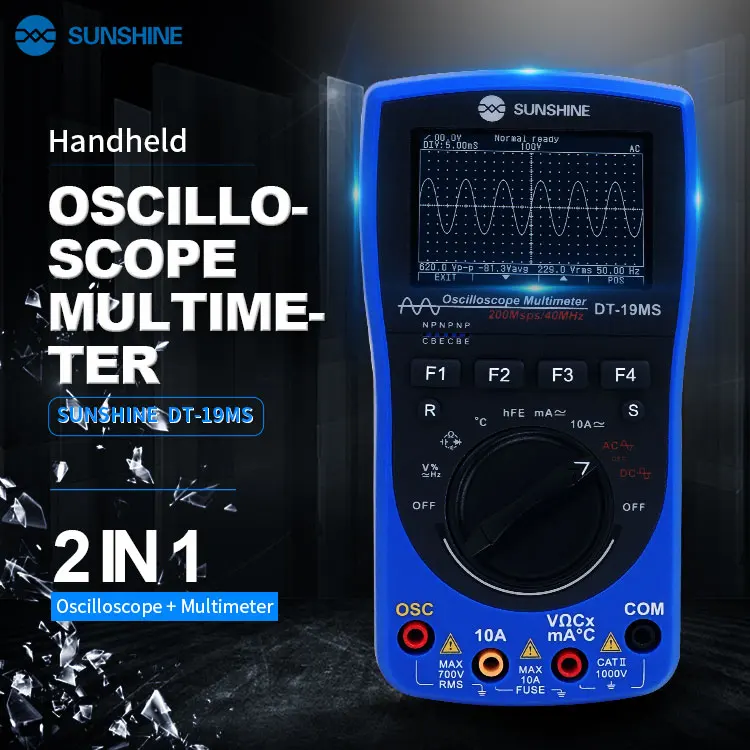SAYTL 2in1 Portable Digital Oscilloscope and Multimeter High precision Mobile phone repair multifunction LCD Display Test Meter
SAYTL 2in1 Portable Digital Oscilloscope and Multimeter High precision Mobile phone repair multifunction LCD Display Test Meter