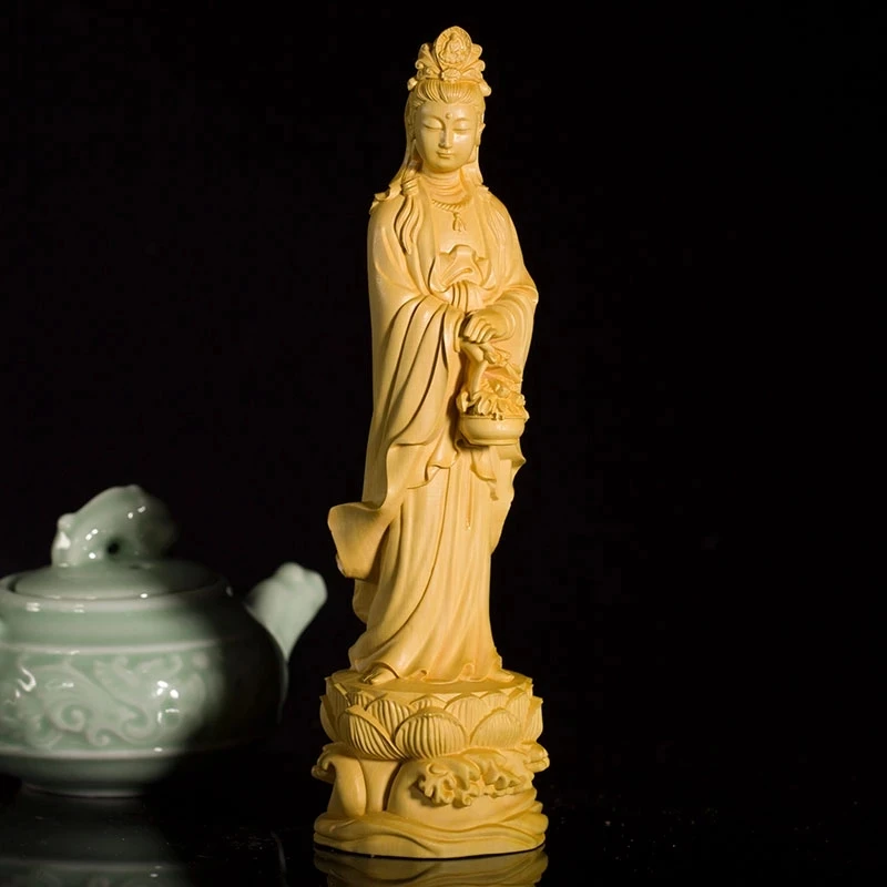 21CM Buddha Wood Carving Statue Myth God Handmade Solid Boxwood Craft Exquisite Guanyin Home Decoration Wood Buddhism Decors
21CM Buddha Wood Carving Statue Myth God Handmade Solid Boxwood Craft Exquisite Guanyin Home Decoration Wood Buddhism Decors